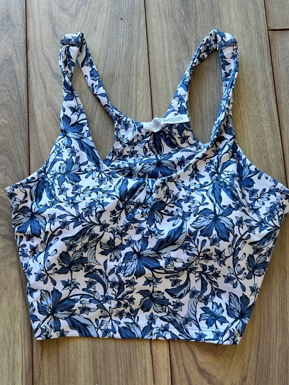 Blue Floral Racerback Camisole Tank Top